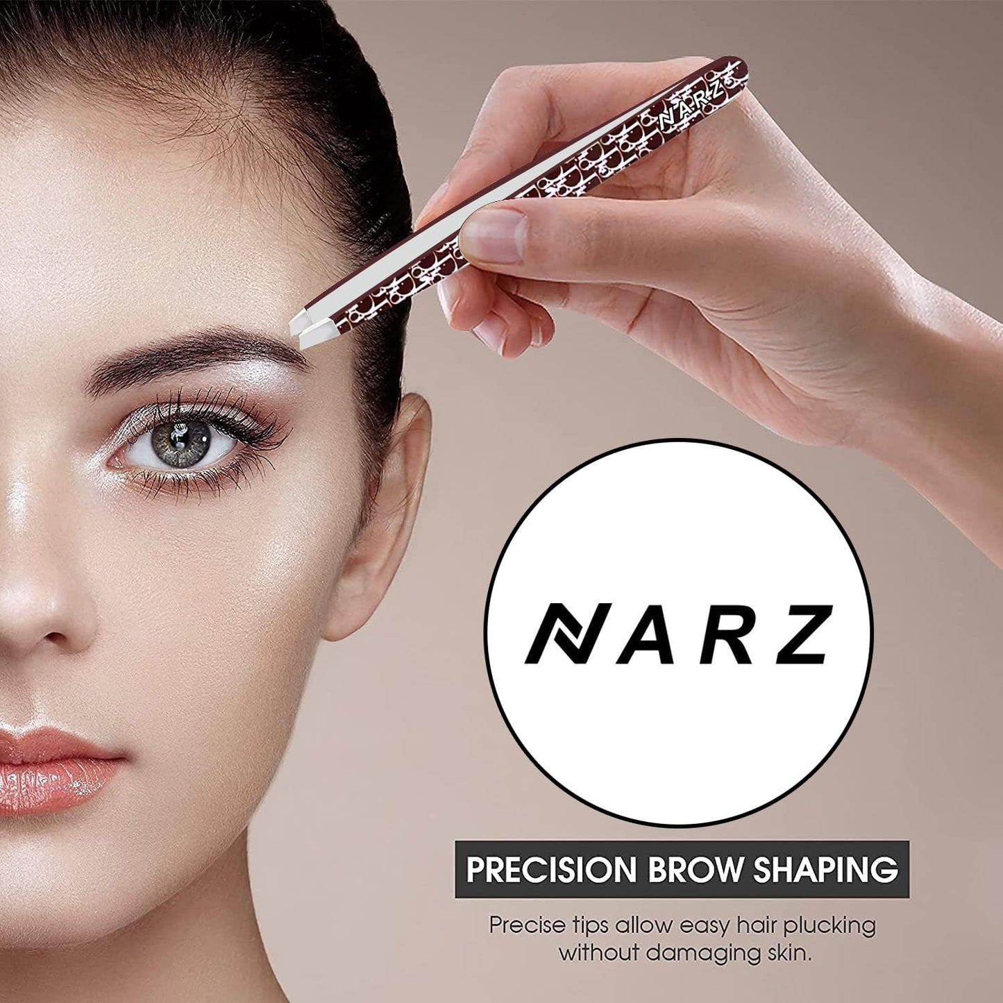 NARZ Professional Tweezers for Facial Hair Women & Men Stainless Steel Precision Tweezers for Ingrown Hair Tweezers (4 Pcs)