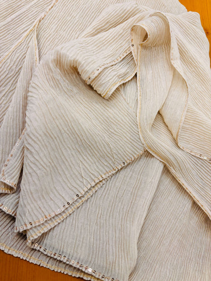 Light Off-White Super Soft Crêpe Cotton Hijab Fabric