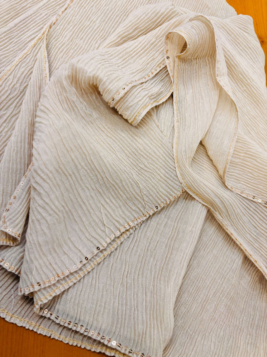 Light Off-White Super Soft Crêpe Cotton Hijab Fabric