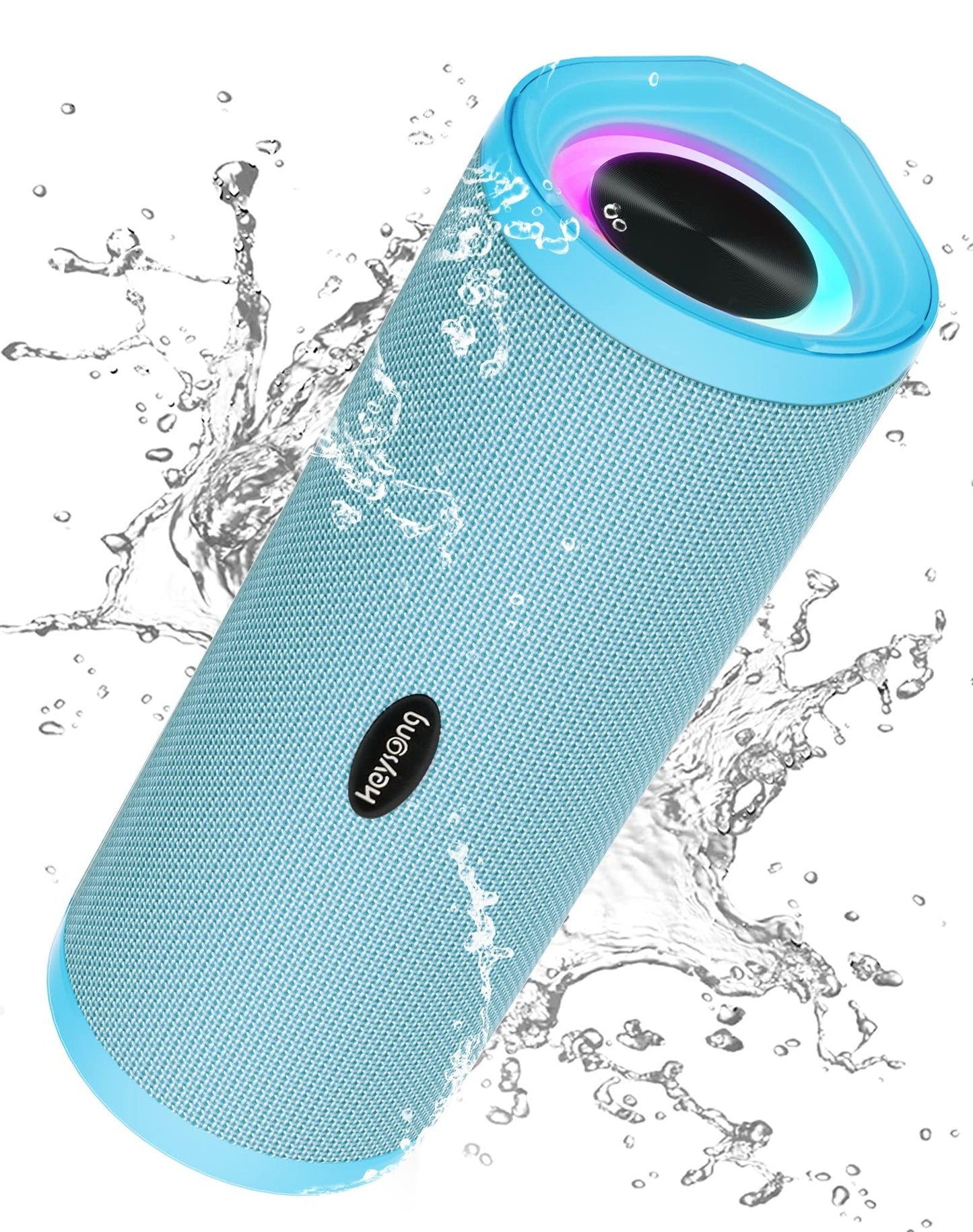 HEYSONG Portable Bluetooth Speaker, Waterproof Outdoor Speakers with LED Light, Enhanced Bass, IPX7 Floating, 40H Play, TF Card, True Wireless Stereo for Party, Shower, Biking, Gifts for Men