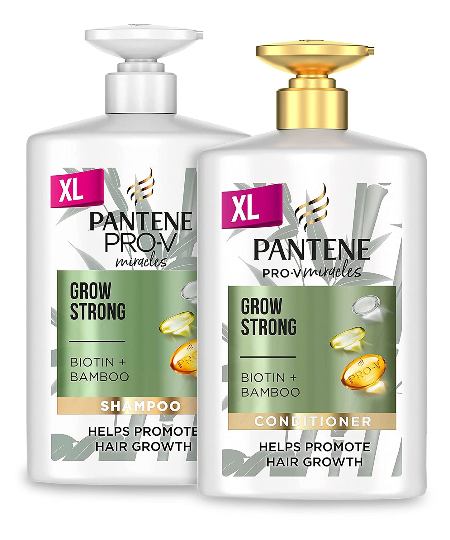 Pantene Biotin&Bamboo Shampoo,Grow Strong |For Dry Damaged Hair |Helps Reduce Hair Loss,1L