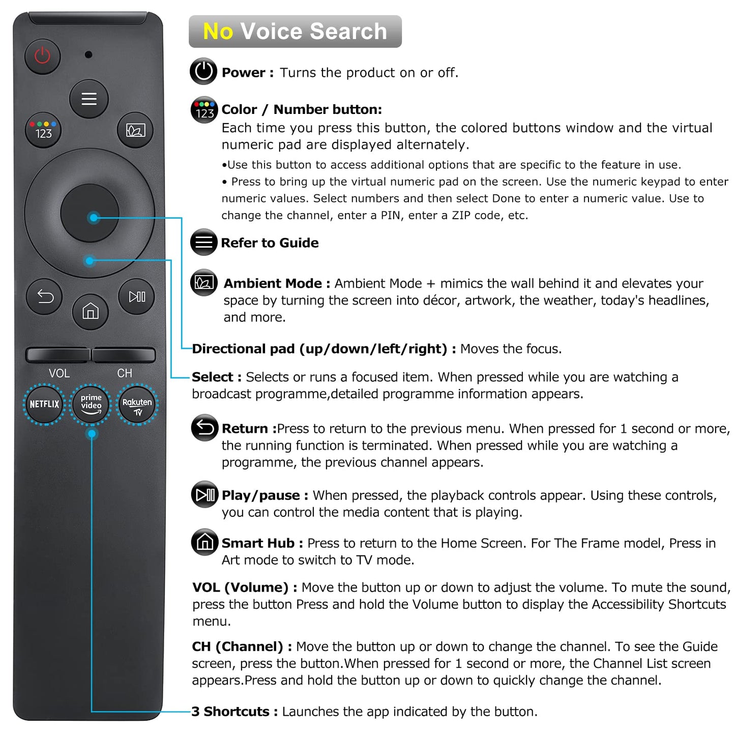 Replacement Remote Control for LG AKB75095308