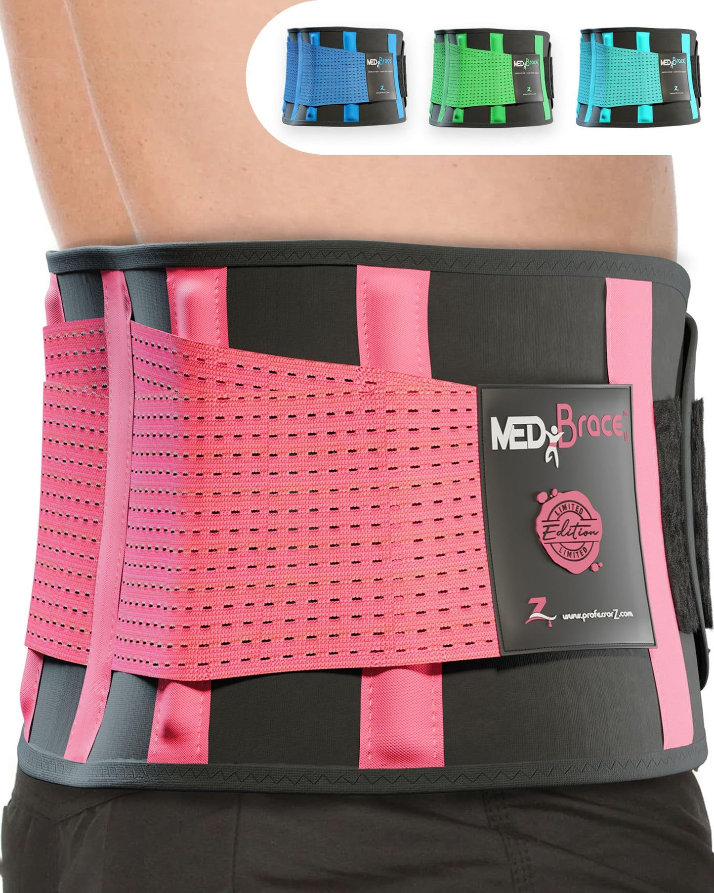 MEDiBrace Back Support Belt Back Brace for Lower Lumbar Pain Relief for Men and Women - Medical Grade Orthopaedic Waist Compression for Sciatica Nerve, Scoliosis, Disc or Lifting at Work