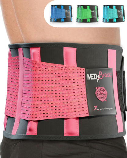 MEDiBrace Back Support Belt Back Brace for Lower Lumbar Pain Relief for Men and Women - Medical Grade Orthopaedic Waist Compression for Sciatica Nerve, Scoliosis
