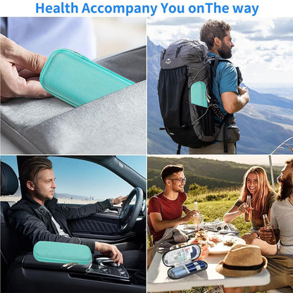 ARROMI Monjaro Insulin Cooler Travel Case – Diabetic Medicine Bag with 2 Ice Packs for Supplies (Blue)
