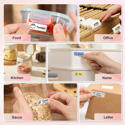 Nelko Label Maker Machine P21 – Bluetooth Portable Label Printer with Tape, Mini Wireless Sticker Maker for Organizing, Barcode, Home & Office – White
