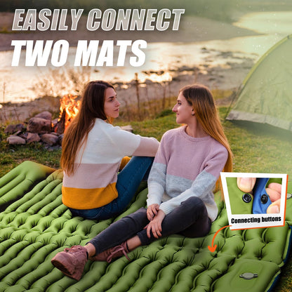 Yuzonc Ultralight Inflatable Camping Sleeping Pad with Built-in Pillow & Foot Pump – Portable, Compact Sleeping Mat for Backpacking, Hiking & Tents