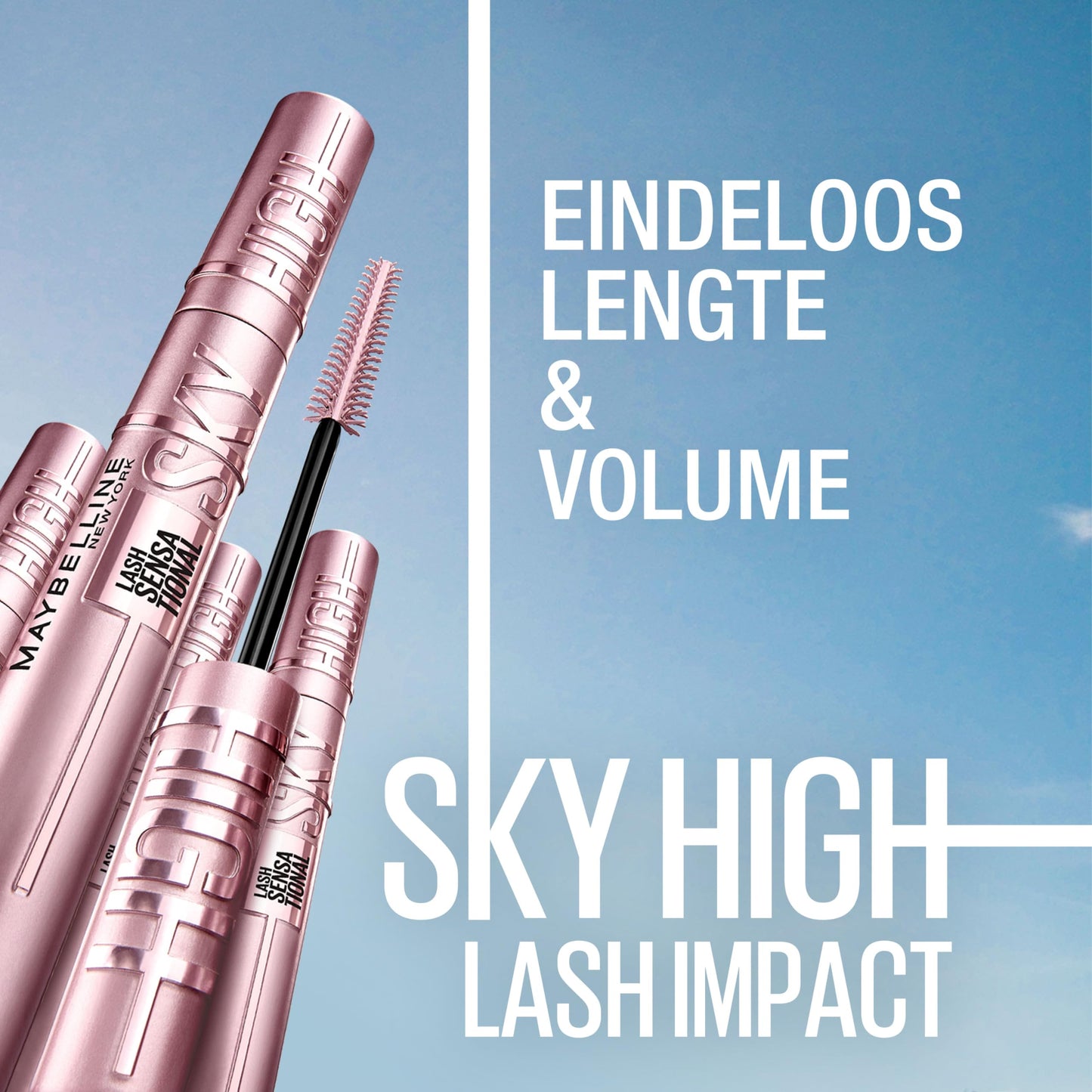 Maybelline New York Lash Sensational Sky High Mascara, Volumising & Lengthening Mascara, Washable Flake-Free Formula Infused with Bamboo Extract & Fibres, 7 ml, Shade: 01, Black