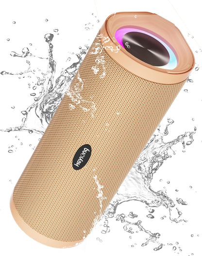 HEYSONG Portable Waterproof Bluetooth Speaker with LED Light – IPX7 Floating, Enhanced Bass, 40H Playtime, TF Card, True Wireless Stereo