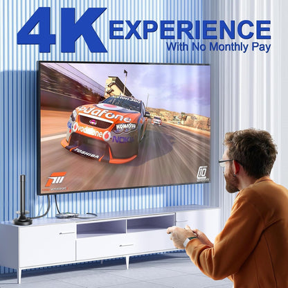 TV Aerial - Indoor TV Aerial for Smart TV with Signal Booster - Digital TV Aerial for Freeview TV Miles Long Range Support