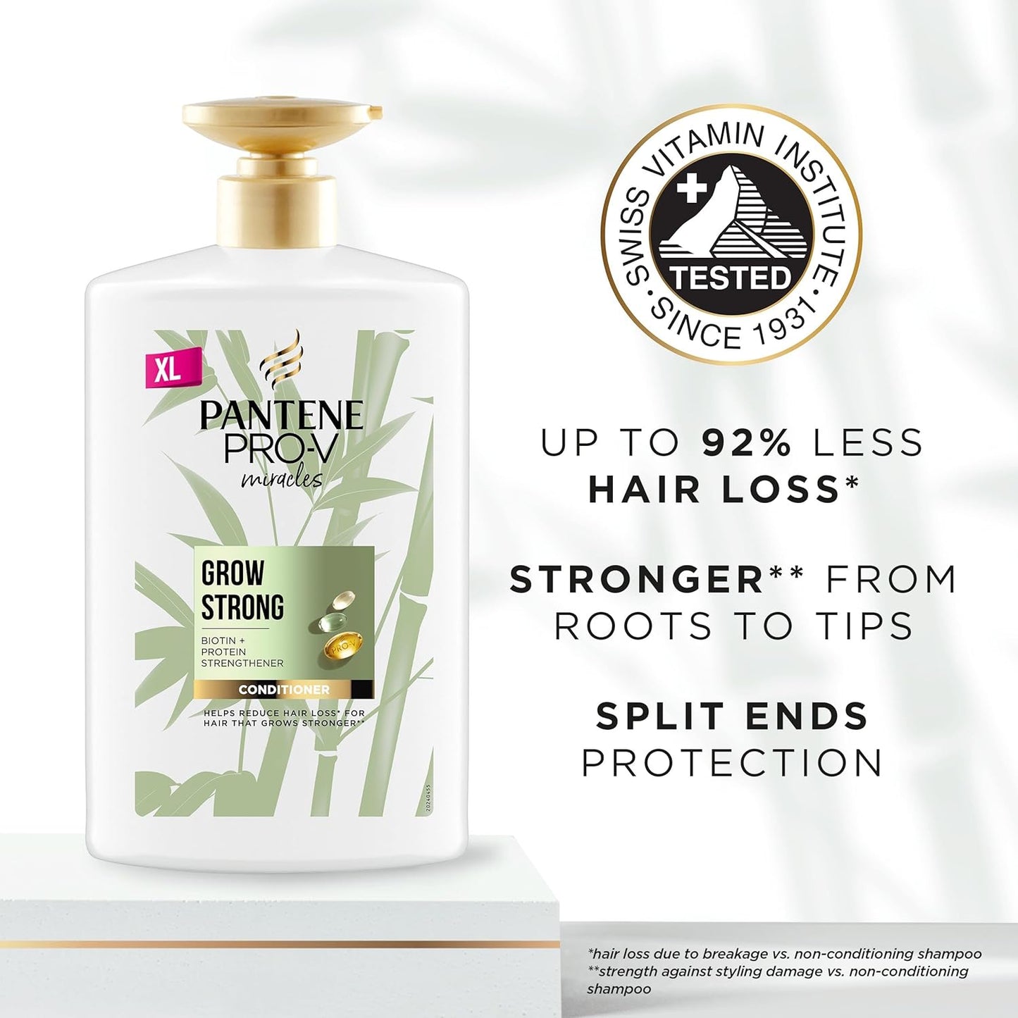 Pantene Biotin&Bamboo Shampoo,Grow Strong |For Dry Damaged Hair |Helps Reduce Hair Loss,1L