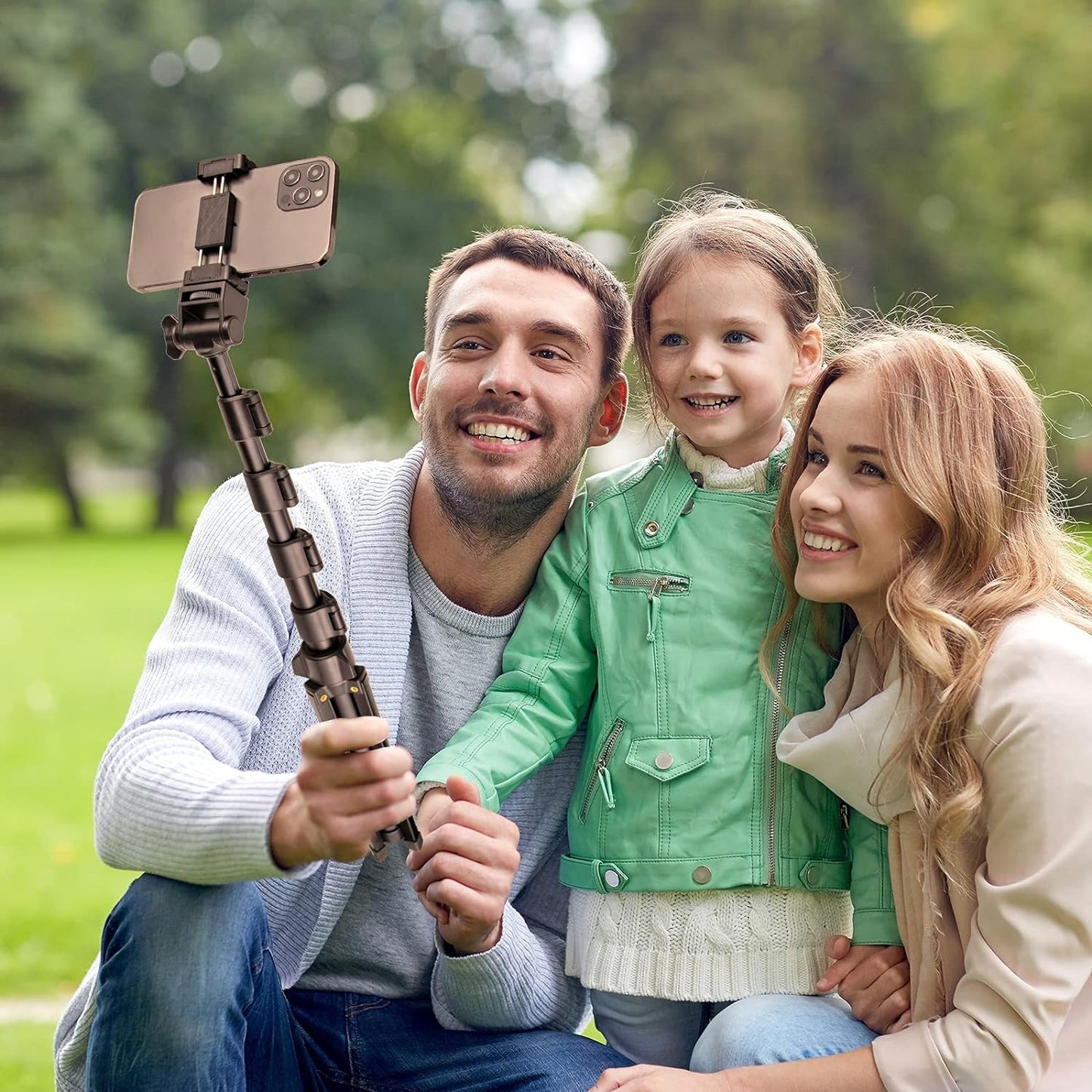 YOTOCversion 1.7 Meter/67 inch Phone Tripod Stand & Bluetooth Selfie Stick Tripod, Cellphone Tripod with Bluetooth Remote, Compatible with iPhone 15/14/13/12/12 pro/11/11pro/8