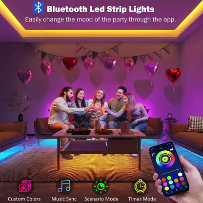 Keepsmile 30M LED Strip Lights – RGB Color Changing Bluetooth LED Light Strips with App & Remote Control, Music Sync, for Bedroom, Party, Home Decor