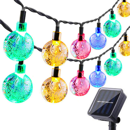 Solar Garden Lights Outdoor, 36ft 60 LED Solar String Lights Waterproof, Solar Powered Crystal Ball Indoor/Outdoor Fairy Lights Decorative Lights for Garden, Patio, Yard, Festival, Parties (White)