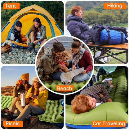 Yuzonc Ultralight Inflatable Camping Sleeping Pad with Built-in Pillow & Foot Pump – Portable, Compact Sleeping Mat for Backpacking, Hiking & Tents