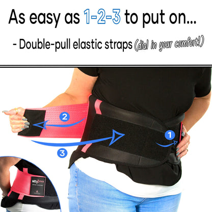 MEDiBrace Back Support Belt Back Brace for Lower Lumbar Pain Relief for Men and Women - Medical Grade Orthopaedic Waist Compression for Sciatica Nerve, Scoliosis
