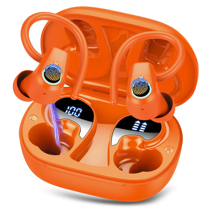 Waterproof Wireless Earbuds Bluetooth 5.3 – 4 ENC Noise Canceling Mics, 50H Battery, Dual LED Display, Sport Earhooks