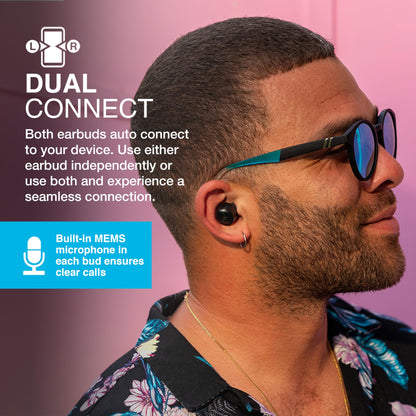 JLab Go Air Pop+ True Wireless Earbuds – Bluetooth Earphones with 35H Playtime, USB-C Charging Case, EQ3 Sound & Multipoint, Black