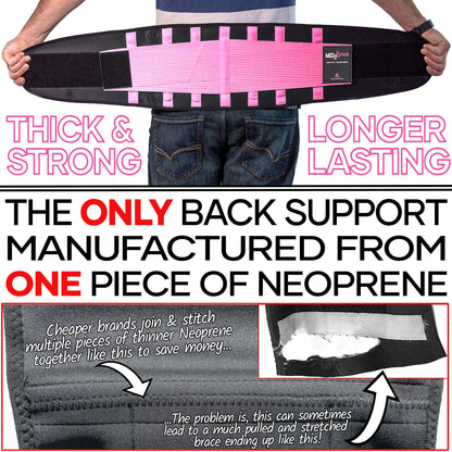 MEDiBrace Back Support Belt Back Brace for Lower Lumbar Pain Relief for Men and Women - Medical Grade Orthopaedic Waist Compression for Sciatica Nerve, Scoliosis