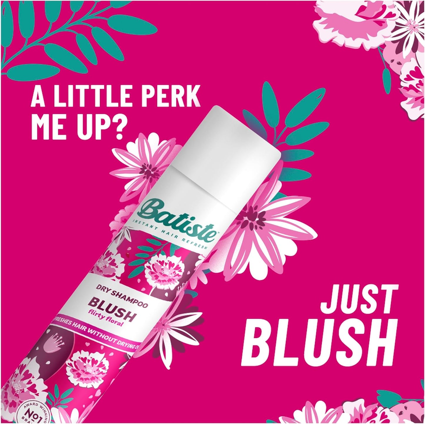 Batiste Dry Shampoo in Blush 200ml, Floral & Flirty Fragrance, No Rinse Spray to Refresh Hair in Between Washes (Packing May Vary)