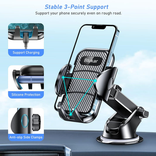 Car Phone Holder Blukar Adjustable Car Phone Mount Cradle 360° Rotation - 4 in 1