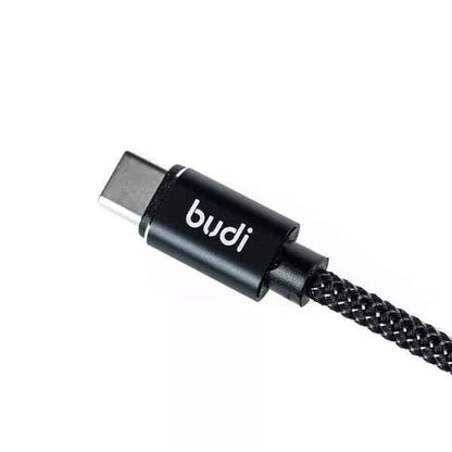Budi USB-C toUSB-C Reversible Aluminium Shell Braided Cable PD 65W 2M 6.6F Black