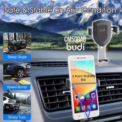Budi Universal Gravity Car Holder Vent Phone Mount Compatible with Devices 65mm