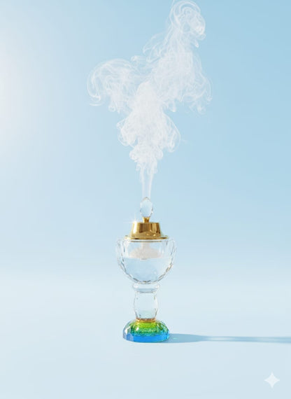 Luxury Crystal Glass Bakhoor Burner Arabian Incense Traditional Mabkhara Oud Burner