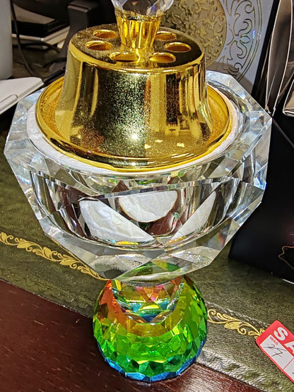 Luxury Crystal Glass Bakhoor Burner Arabian Incense Traditional Mabkhara Oud Burner