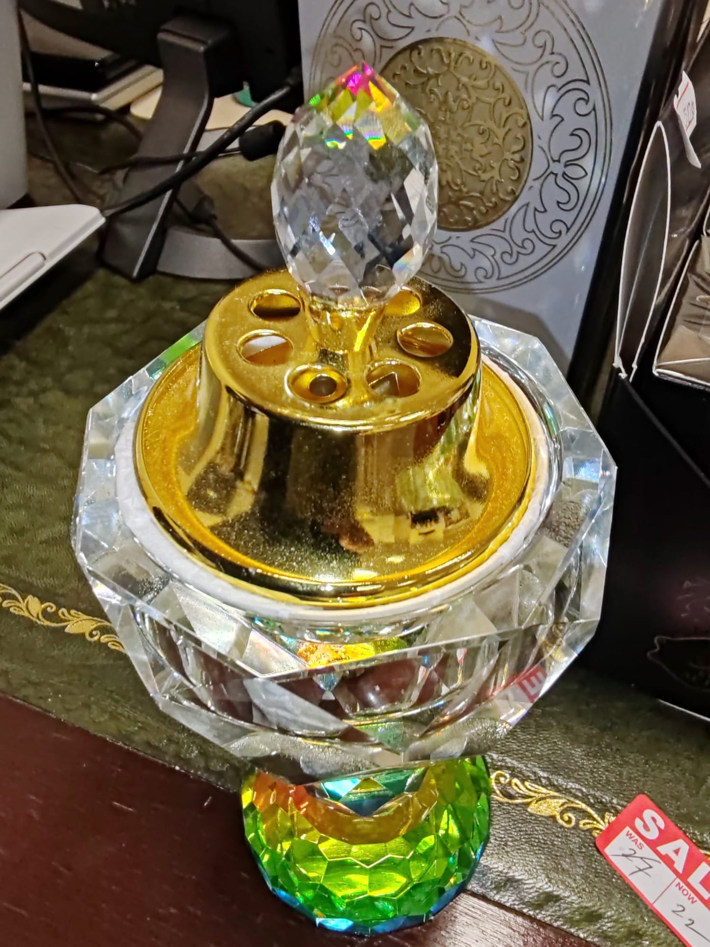 Luxury Crystal Glass Bakhoor Burner Arabian Incense Traditional Mabkhara Oud Burner