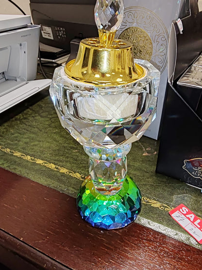 Luxury Crystal Glass Bakhoor Burner Arabian Incense Traditional Mabkhara Oud Burner