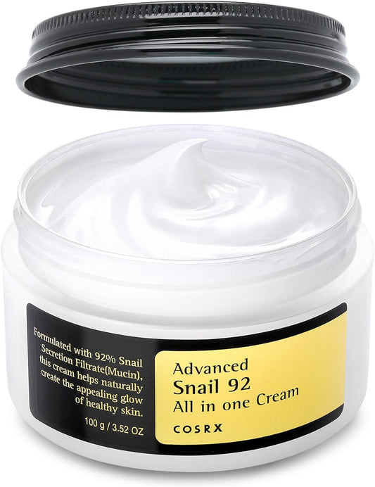 COSRX Advanced Snail 92 All in one Cream, 3.53 oz/100g | Moisturizing Snail Mucin Secretion Filtrate 92% | Facial Moisturiser, Long Lasting, Deep &amp; Intense Hydration, Korean Skin Care
