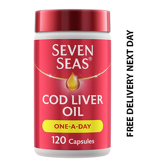 Seven Seas Cod Liver Oil one-a-day fish oil Omega-3 & vitamin D 120 ca ...