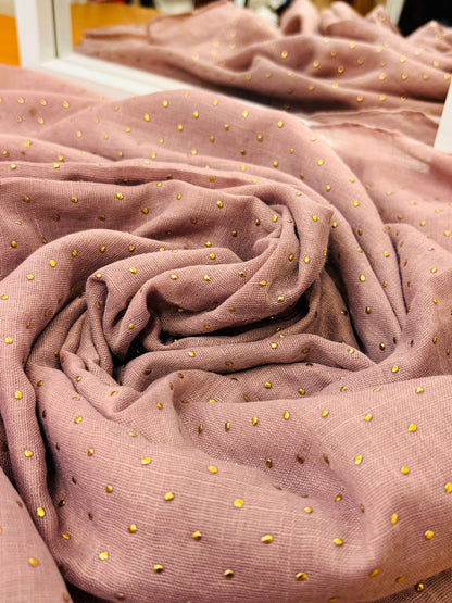 Cotton Hijab With Golden Dott Beautiful, New Design style