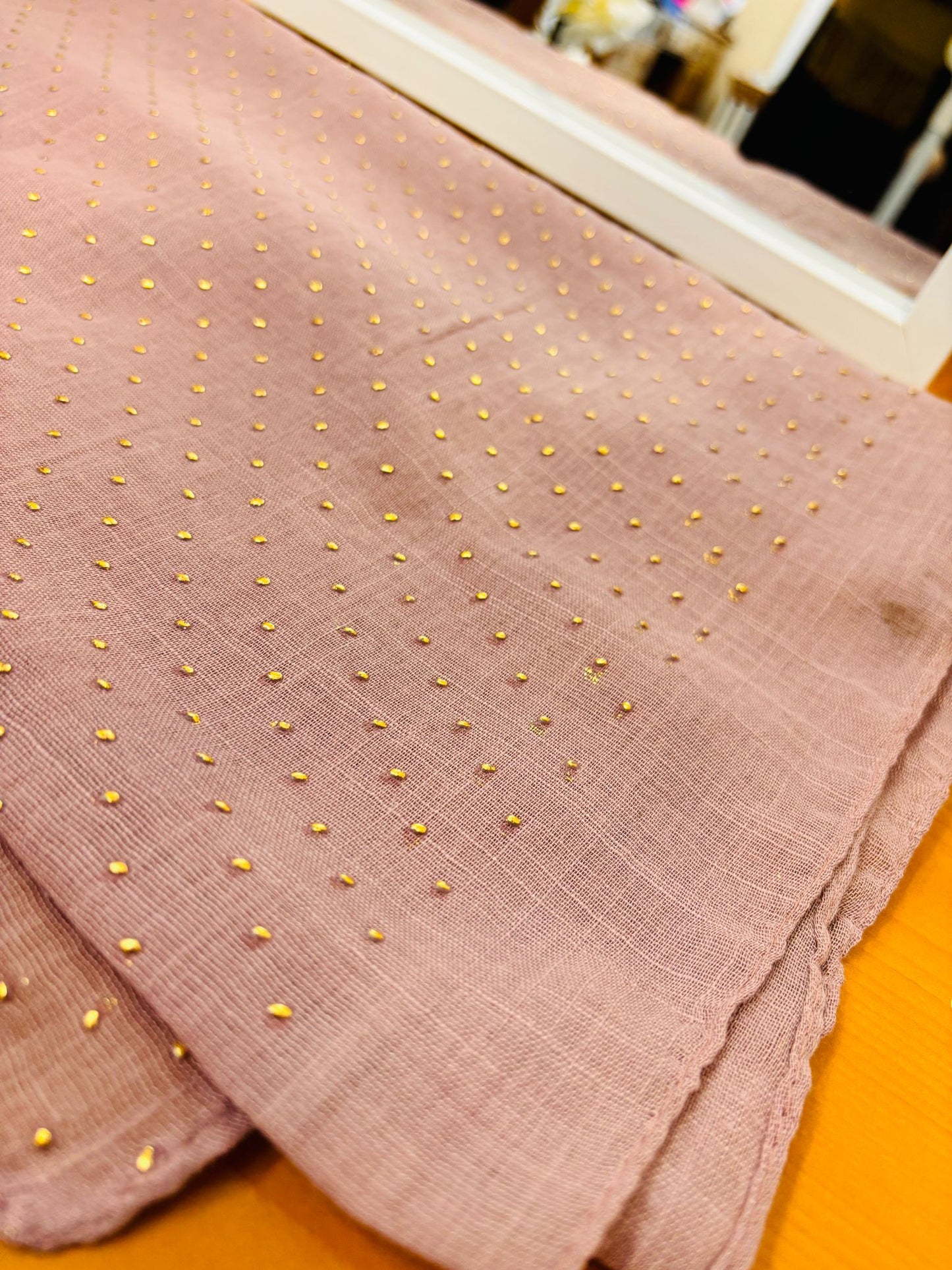 Cotton Hijab With Golden Dott Beautiful, New Design style
