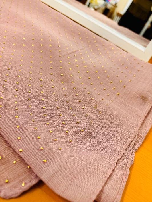 Cotton Hijab With Golden Dott Beautiful, New Design style