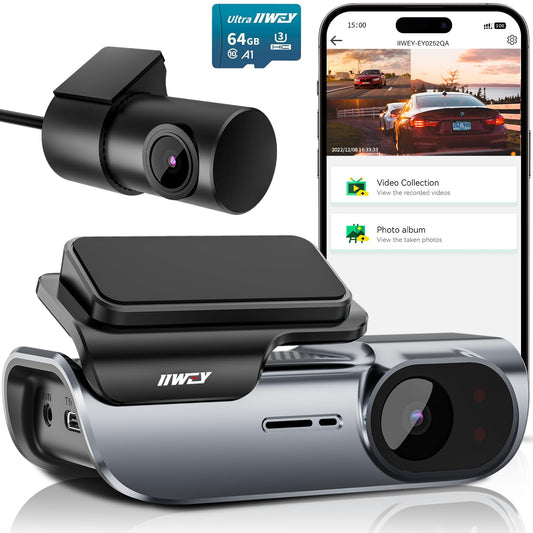 Dash Cam Front and Rear Built-in 5GHz WiFi