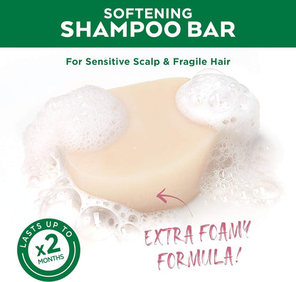 Garnier Delicate Oat Softening Shampoo Bar – Sensitive Scalp & Fragile Hair, Gentle & Nourishing, Clear