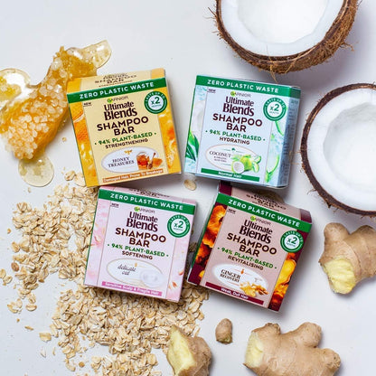 Garnier Delicate Oat Softening Shampoo Bar – Sensitive Scalp & Fragile Hair, Gentle & Nourishing, Clear
