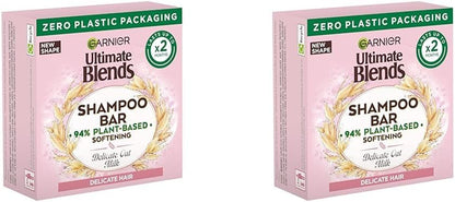 Garnier Delicate Oat Softening Shampoo Bar – Sensitive Scalp & Fragile Hair, Gentle & Nourishing, Clear