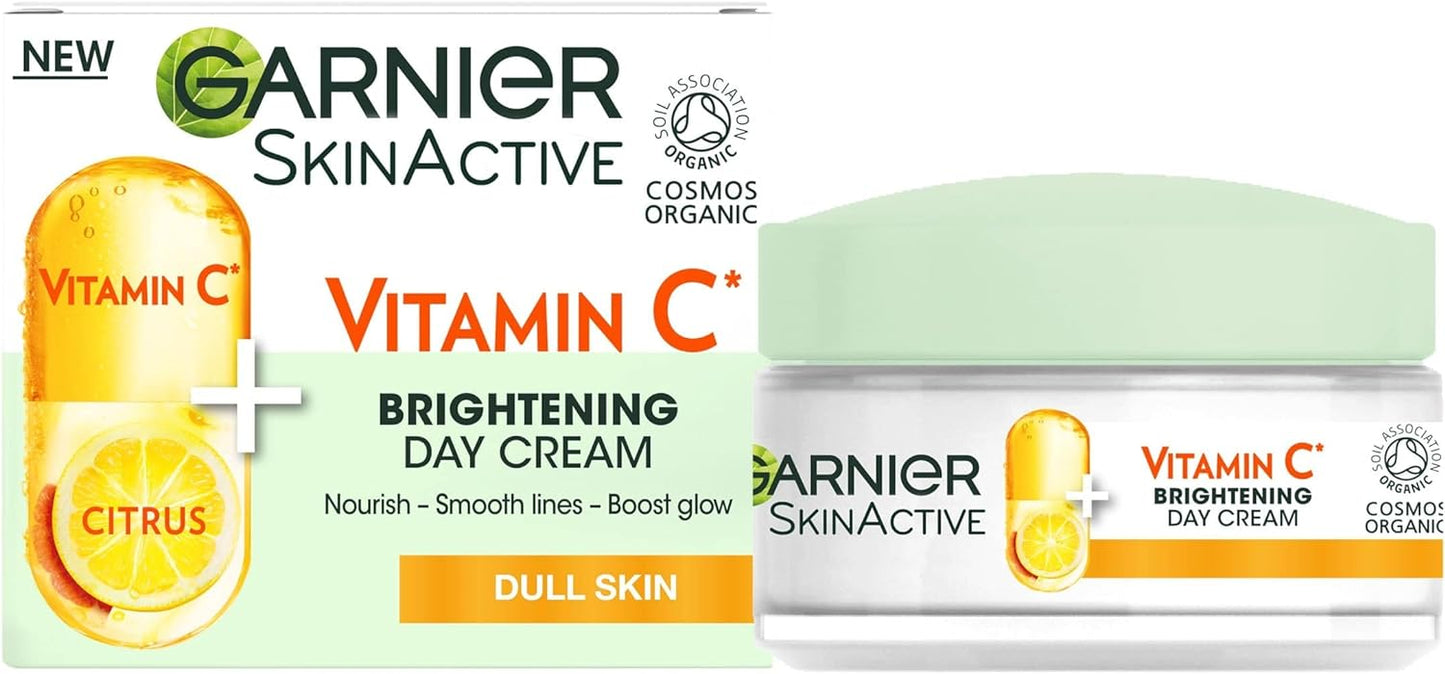 Garnier Vitamin C Brightening Day Cream 50ml, Face Moisturiser to Nourish Skin