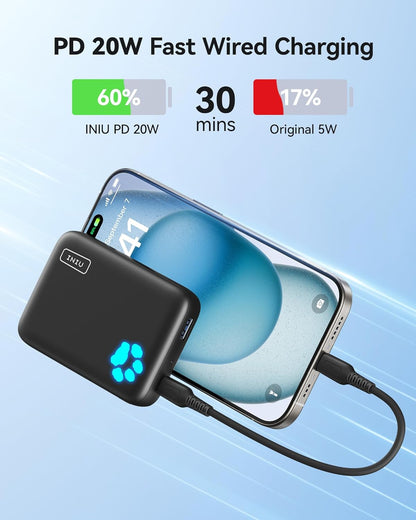 INIU Magsafe Power Bank, 10000mAh 20W Magnetic Fast Charging Portable Charger