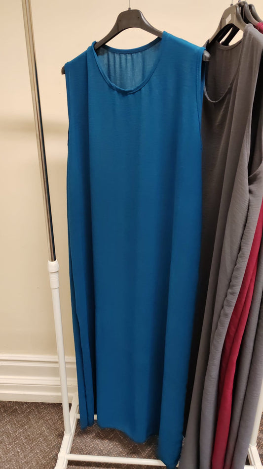 Sleeveless Modest Inner Slip Dress | Long Layering Tunic for Abayas- 1 Pc