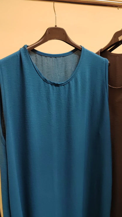 Sleeveless Modest Inner Slip Dress | Long Layering Tunic for Abayas- 1 Pc
