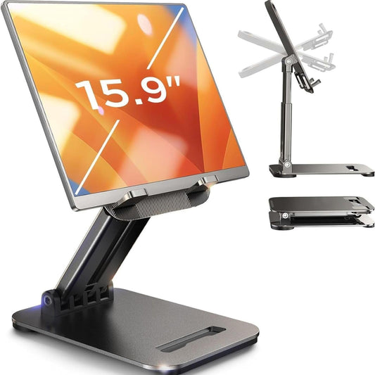 LISEN Fits iPad Stand Holder Adjustable Tablet Stand for Desk Portable Monitor Home Office Must Haves iPad Holder Accessories for Portable Monitor/PS/Switch 4.7"-15.6"
