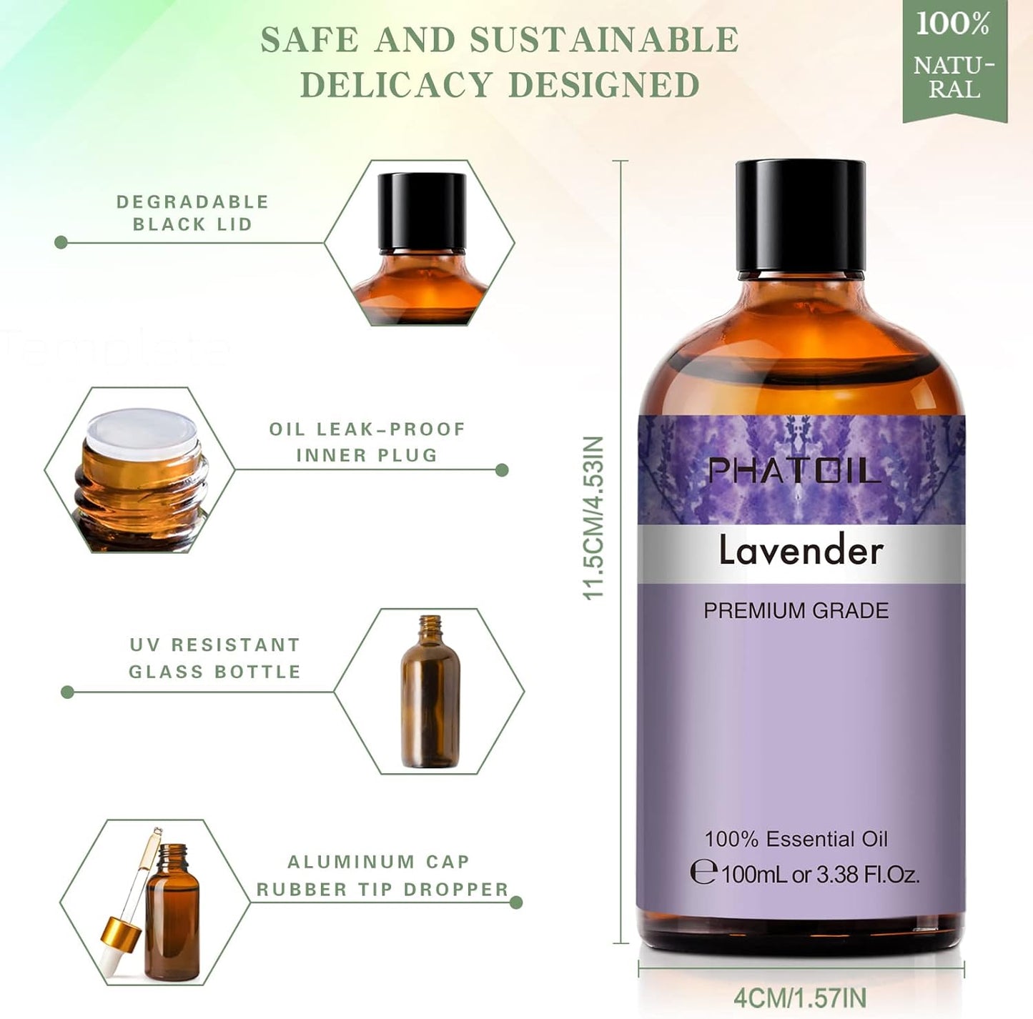 Lavender Essential Oil 100MLPHATOIL, Pure Premium Grade Lavender Essential Oils