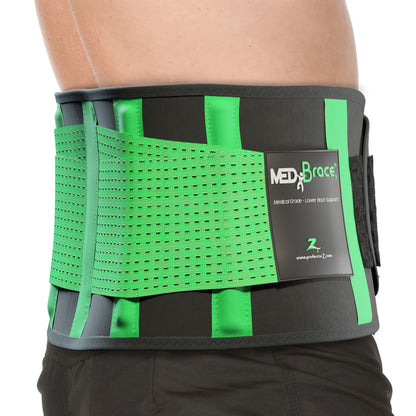 MEDiBrace Back Support Belt Back Brace for Lower Lumbar Pain Relief for Men and Women - Medical Grade Orthopaedic Waist Compression for Sciatica Nerve, Scoliosis