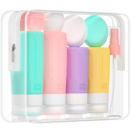 Morfone 16 Pack Travel Bottles Set for Toiletries, TSA Approved Travel Containers Leak Proof Silicone Squeezable Travel Accessories for Shampoo Conditioner Lotion Body Wash