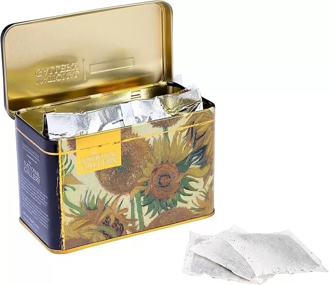 New English Teas Sunflowers by Van Gogh Tea Tin with 40 English Breakfast Teabag