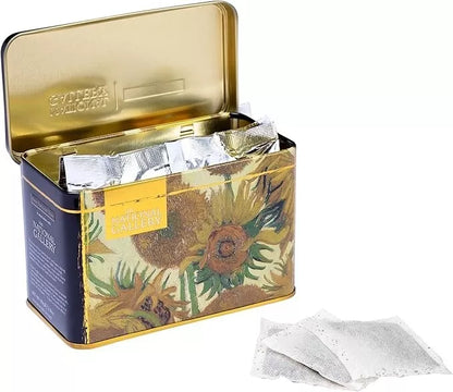 New English Teas Sunflowers by Van Gogh Tea Tin with 40 English Breakfast Teabag